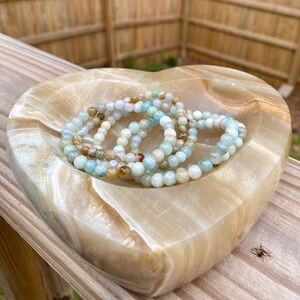 Mint Green Burmese  Jade Round Bead Unisex Jadeite Bracelet 6mm